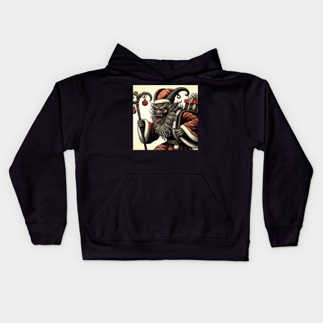 Krampus Santa Kids Hoodie by Sketchy